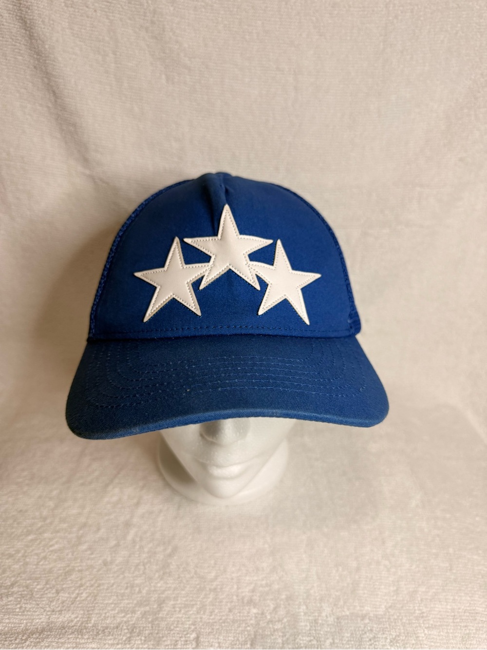 AMIRI Blue Baseball Cap with White Star Patches
